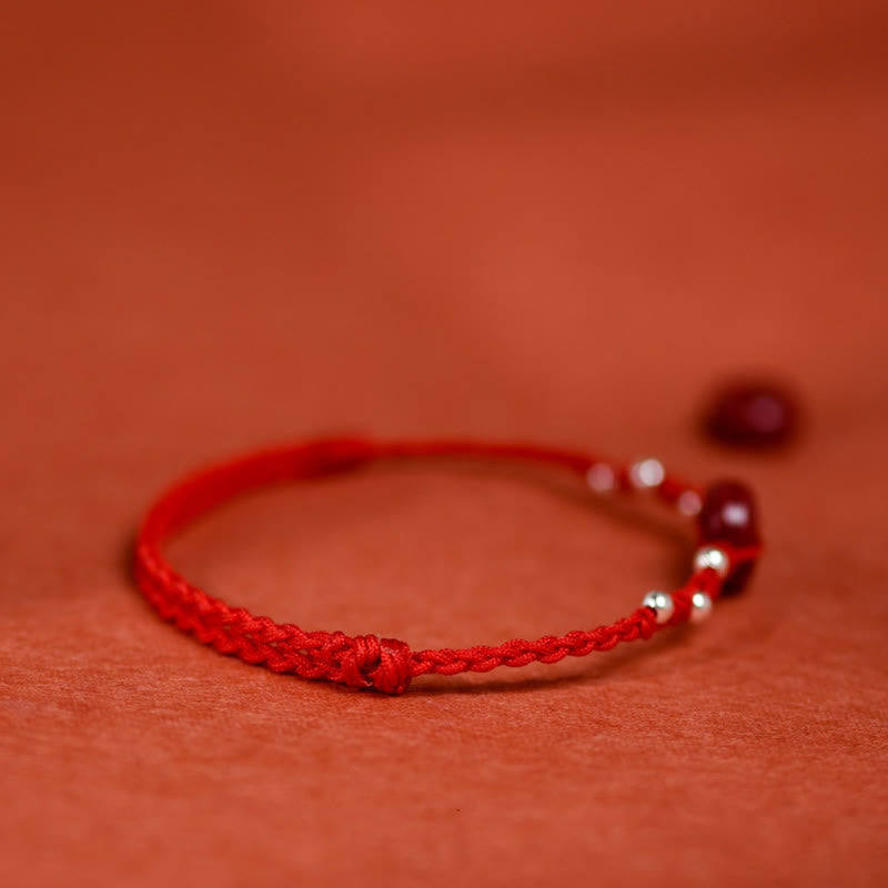 Pulsera tobillera ajustable con bendición de cuerda hecha a mano con hebilla de paz y cinabrio de Buddha Stones - image 3