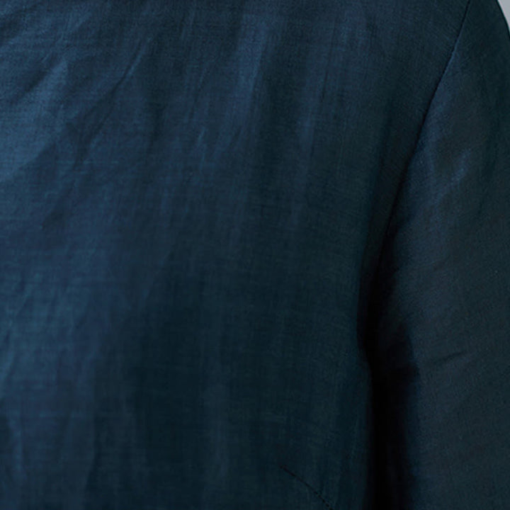 Vestido midi de algodón para mujer, con mangas tres cuartos, diseño de pavos Buddha Stones coloridos, mandala, rana y botones - image 17