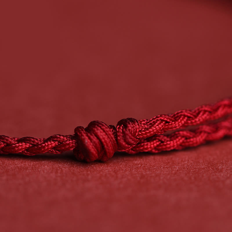 Pulsera tobillera con dije de moneda de cobre y Buddha Stones en plata de ley 999 hecha a mano. - image 8