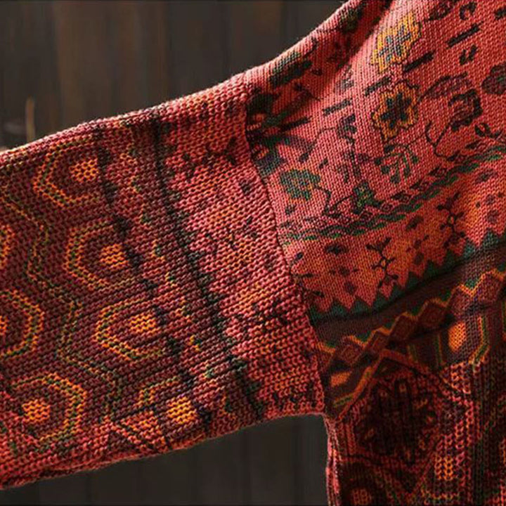 Sudadera con capucha de punto de manga larga para mujer, de algodón, con diseño de flores geométricas y Buddha Stones - image 8