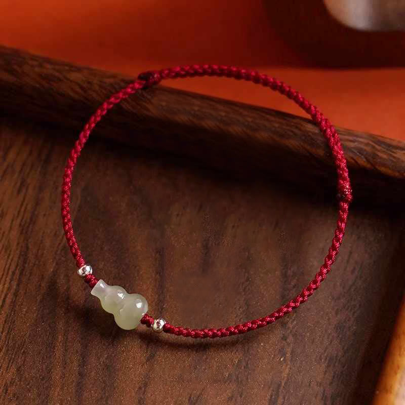 Pulsera de la prosperidad con hilo rojo de jade hetiano y Buddha Stones - image 0
