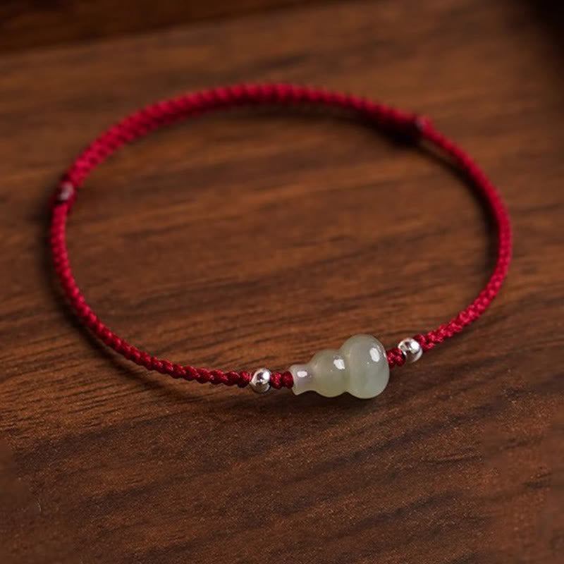 Pulsera de la prosperidad con hilo rojo de jade hetiano y Buddha Stones - image 4