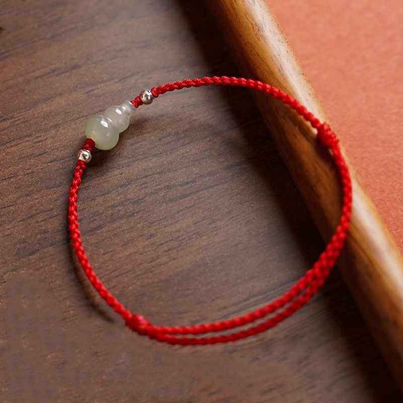 Pulsera de la prosperidad con hilo rojo de jade hetiano y Buddha Stones - image 11