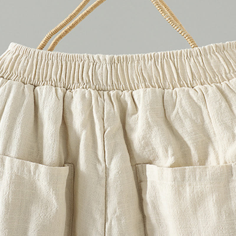 Pantalones rectos térmicos de algodón con diseño de rana y cintura elástica de Buddha Stones para mujer, con bolsillos, para invierno - image 12