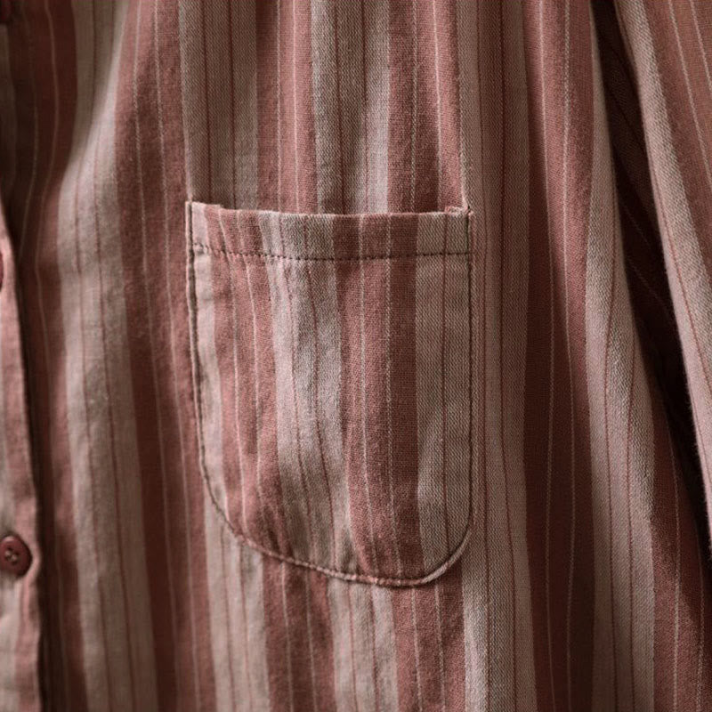 Camisa de algodón de manga larga con cuello alto y botones para mujer con Buddha Stones - image 16