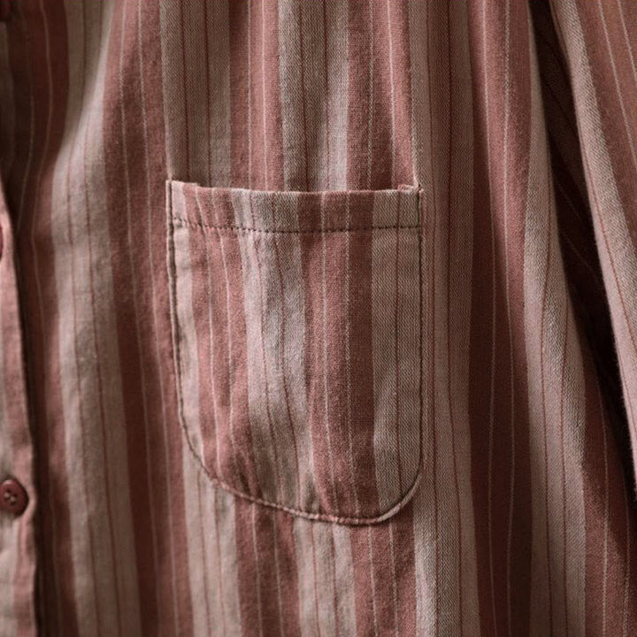 Camisa de algodón de manga larga con cuello alto y botones para mujer con Buddha Stones - image 16