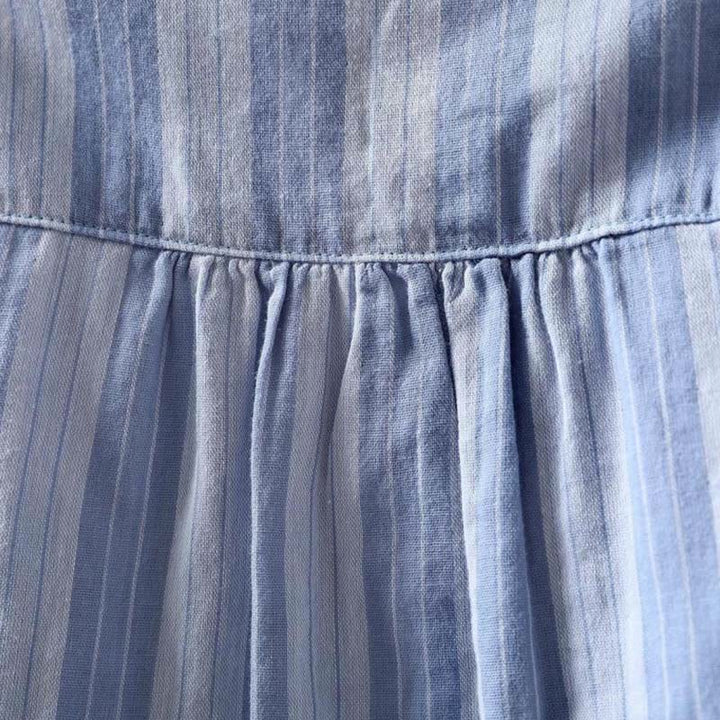 Camisa de algodón de manga larga con cuello alto y botones para mujer con Buddha Stones - image 5