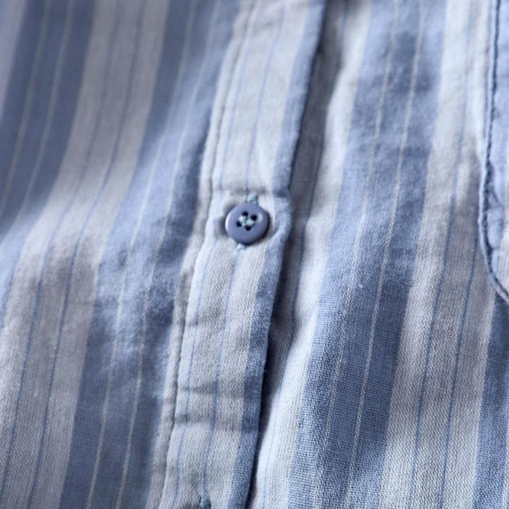 Camisa de algodón de manga larga con cuello alto y botones para mujer con Buddha Stones - image 7