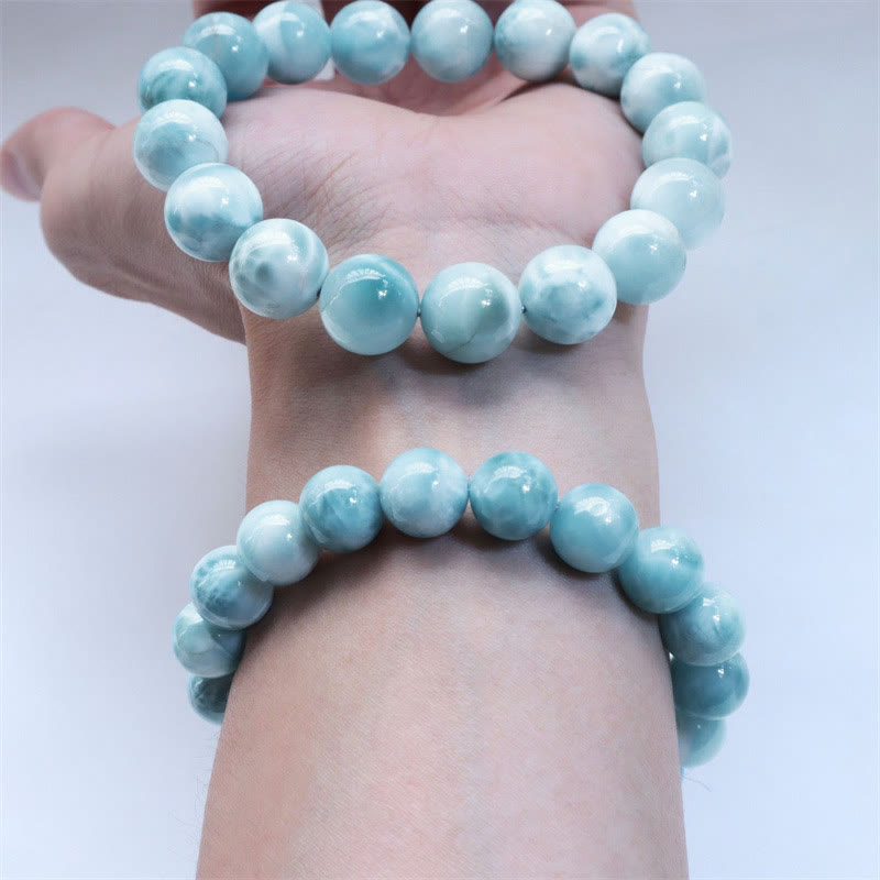 Pulsera de confianza de sabiduría de Larimar natural con Buddha Stones - image 9