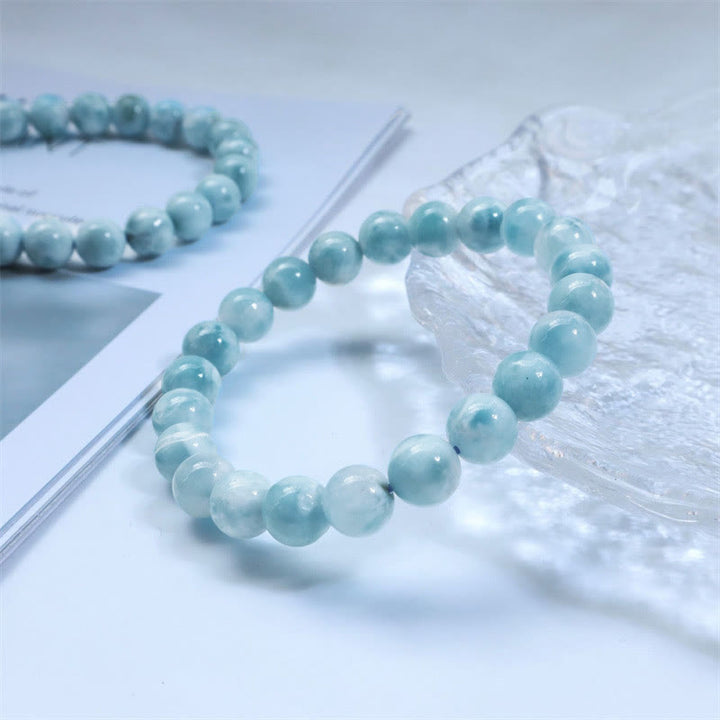 Pulsera de confianza de sabiduría de Larimar natural con Buddha Stones - image 12