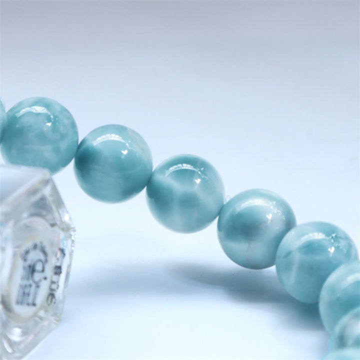 Pulsera de confianza de sabiduría de Larimar natural con Buddha Stones - image 5