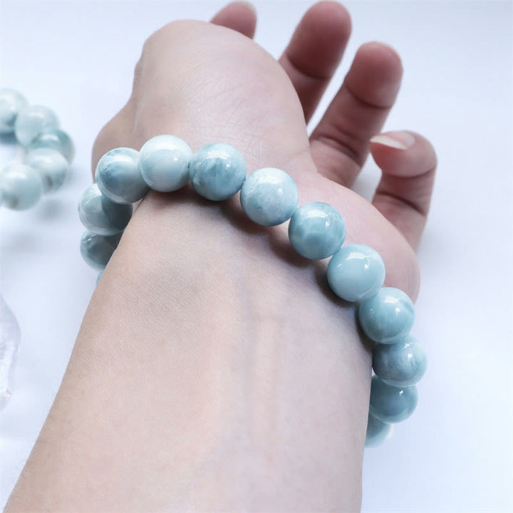 Pulsera de confianza de sabiduría de Larimar natural con Buddha Stones - image 8