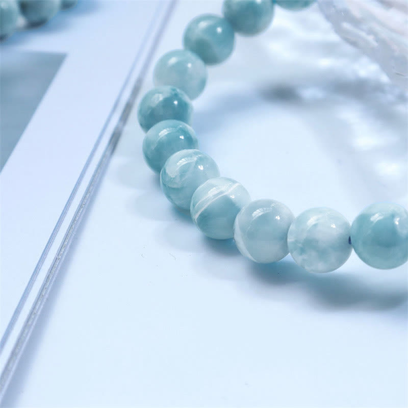 Pulsera de confianza de sabiduría de Larimar natural con Buddha Stones - image 14