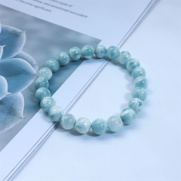 Pulsera de confianza de sabiduría de Larimar natural con Buddha Stones - image 4