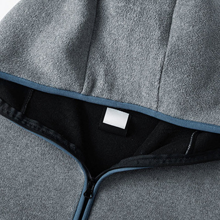 Sudadera con capucha de algodón de manga larga con forro polar y diseño de cremallera para hombre, otoño e invierno, con Buddha Stones - image 2