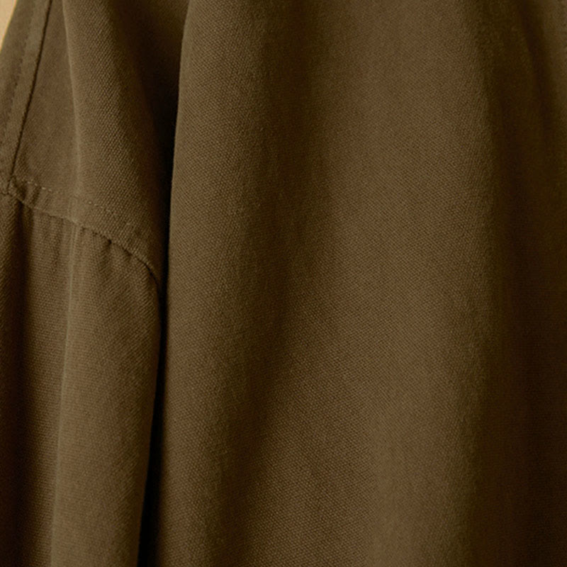 Camisa de algodón de manga larga con cuello alto y botones informales para mujer con diseño de Buddha Stones - image 18