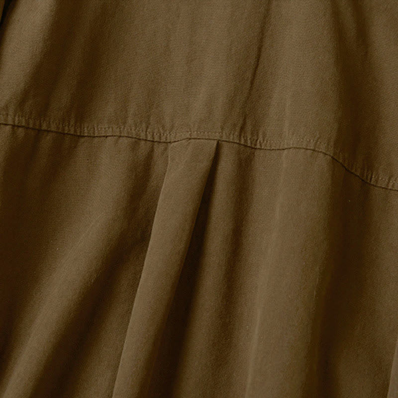 Camisa de algodón de manga larga con cuello alto y botones informales para mujer con diseño de Buddha Stones - image 17