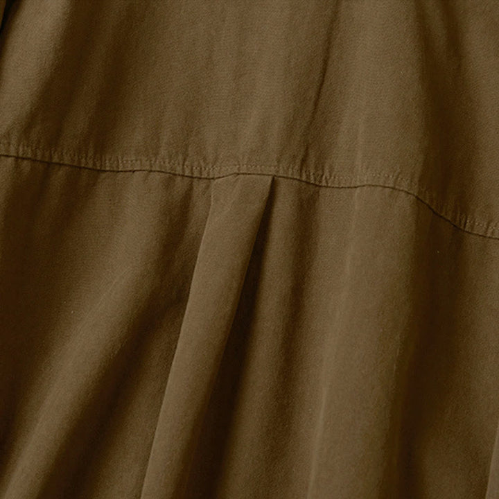 Camisa de algodón de manga larga con cuello alto y botones informales para mujer con diseño de Buddha Stones - image 17