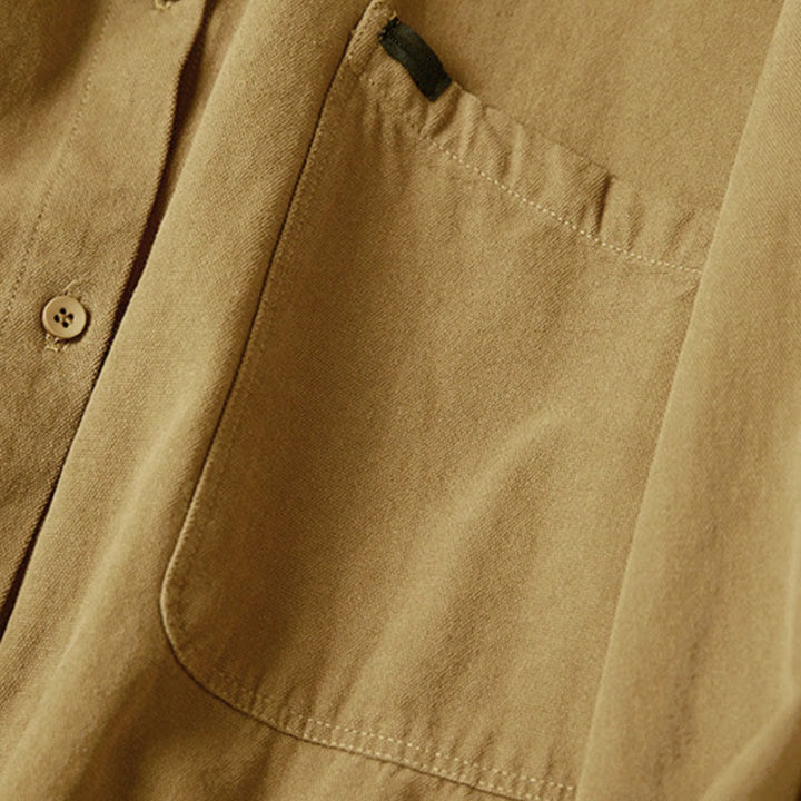 Camisa de algodón de manga larga con cuello alto y botones informales para mujer con diseño de Buddha Stones - image 9