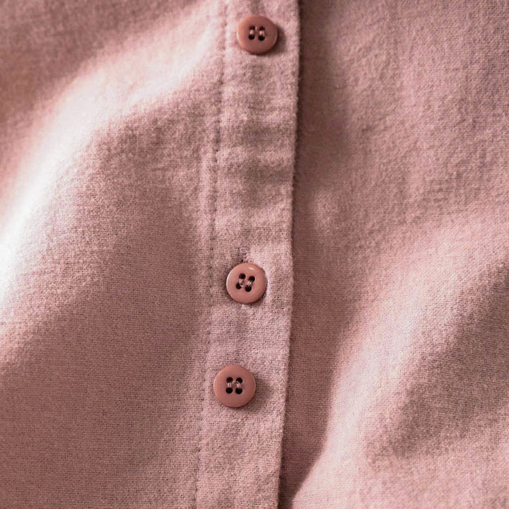 Camisa de algodón de manga larga con cuello alto, botones y estampado de Buddha Stones para mujer - image 10