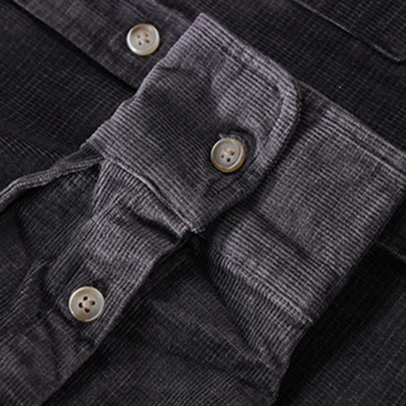 Chaqueta informal de pana con estampado de Buddha Stones, de algodón, de manga larga y color liso, para hombre, con bolsillos - image 4