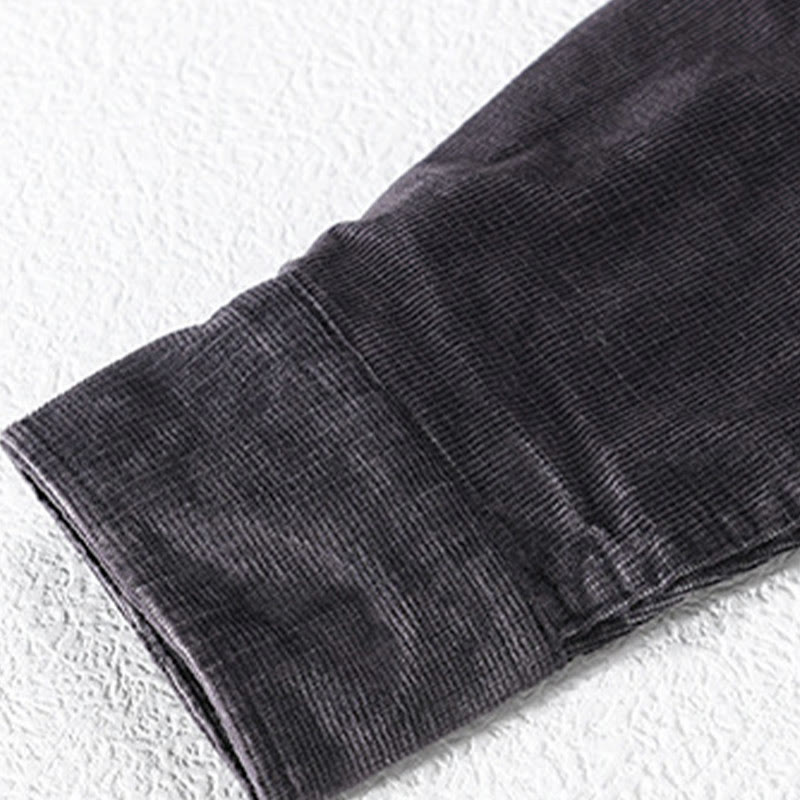 Chaqueta informal de pana con estampado de Buddha Stones, de algodón, de manga larga y color liso, para hombre, con bolsillos - image 3