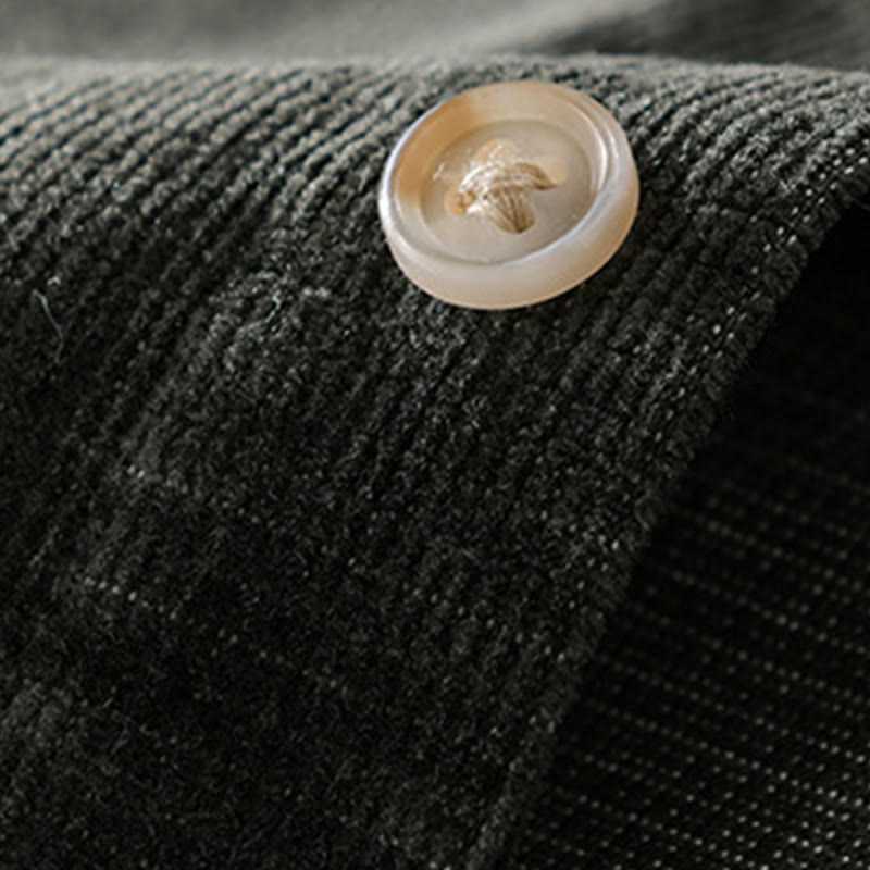 Chaqueta informal de pana con estampado de Buddha Stones, de algodón, de manga larga y color liso, para hombre, con bolsillos - image 14