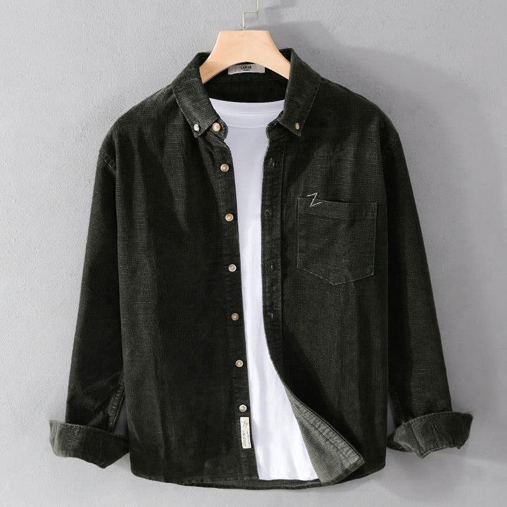 Chaqueta informal de pana con estampado de Buddha Stones, de algodón, de manga larga y color liso, para hombre, con bolsillos - Gris pizarra oscuro - US/UK/AU44, EU54 (4XL) - image 13