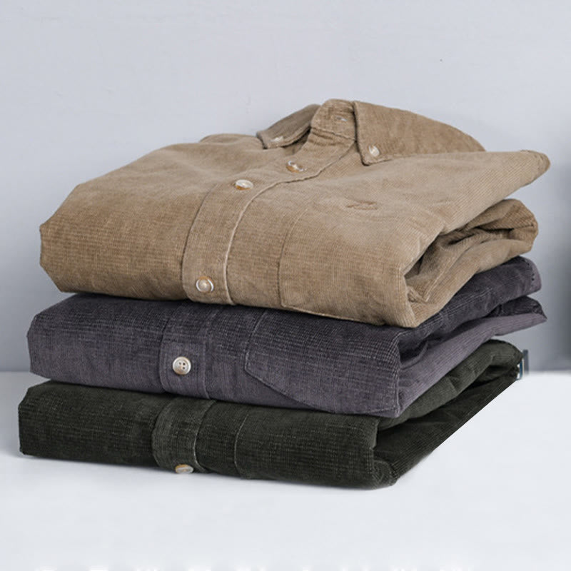 Chaqueta informal de pana con estampado de Buddha Stones, de algodón, de manga larga y color liso, para hombre, con bolsillos - image 17