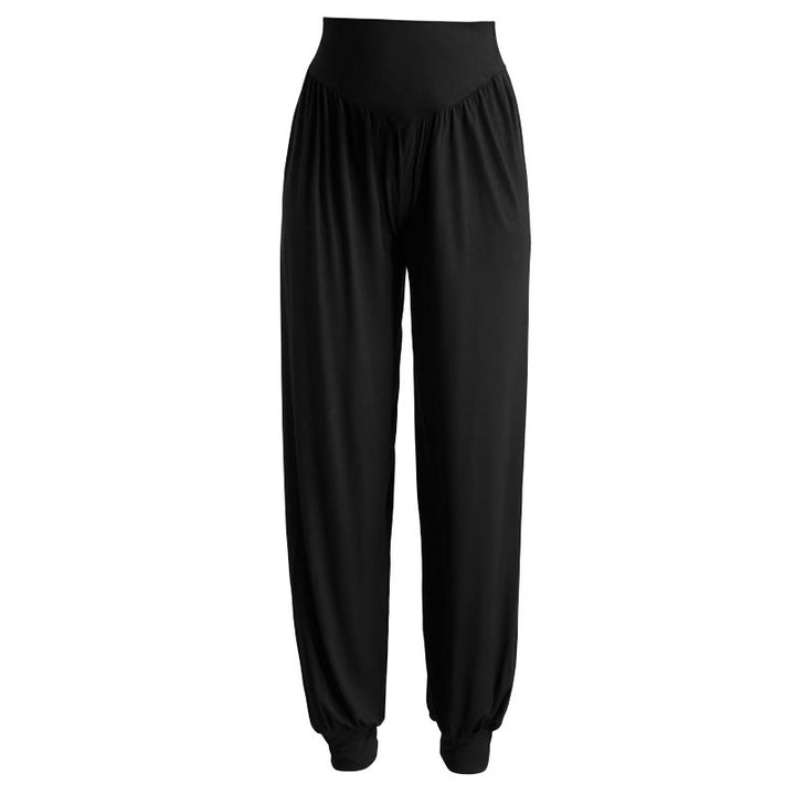Pantalones harem holgados de modal con Buddha Stones y color liso para yoga y baile. - image 6