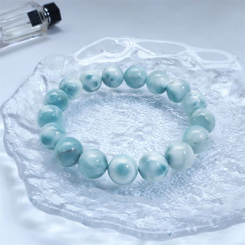Pulsera de confianza de sabiduría de Larimar natural con Buddha Stones - image 3
