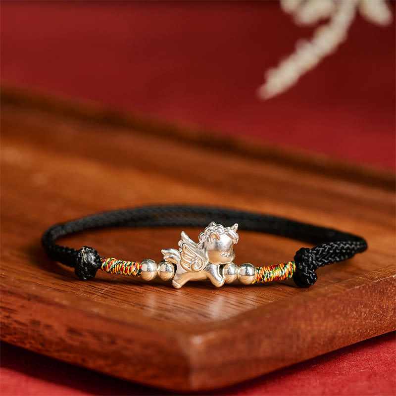 Pulsera de plata de ley 925 con Buddha Stones, símbolo de la prosperidad del Año del Caballo - image 14