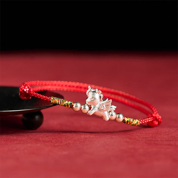 Pulsera de plata de ley 925 con Buddha Stones, símbolo de la prosperidad del Año del Caballo - image 1