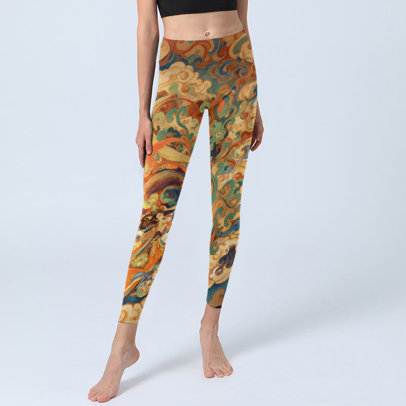 Leggings de yoga para mujer con estampado de nubes de hadas y Buddha Stones - image 5