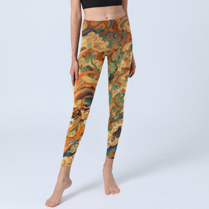 Leggings de yoga para mujer con estampado de nubes de hadas y Buddha Stones - image 5