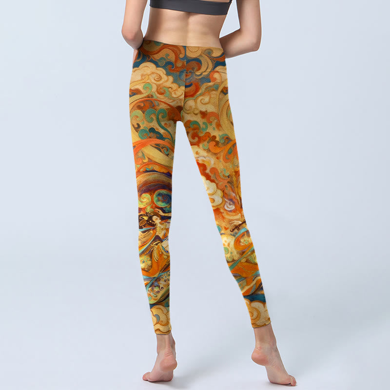 Leggings de yoga para mujer con estampado de nubes de hadas y Buddha Stones - image 6
