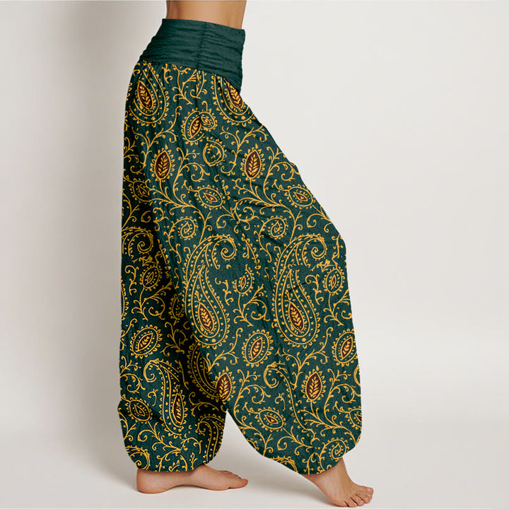 Pantalones Buddha Stones de algodón con estampado paisley de colores brillantes y cintura elástica para mujer - image 2