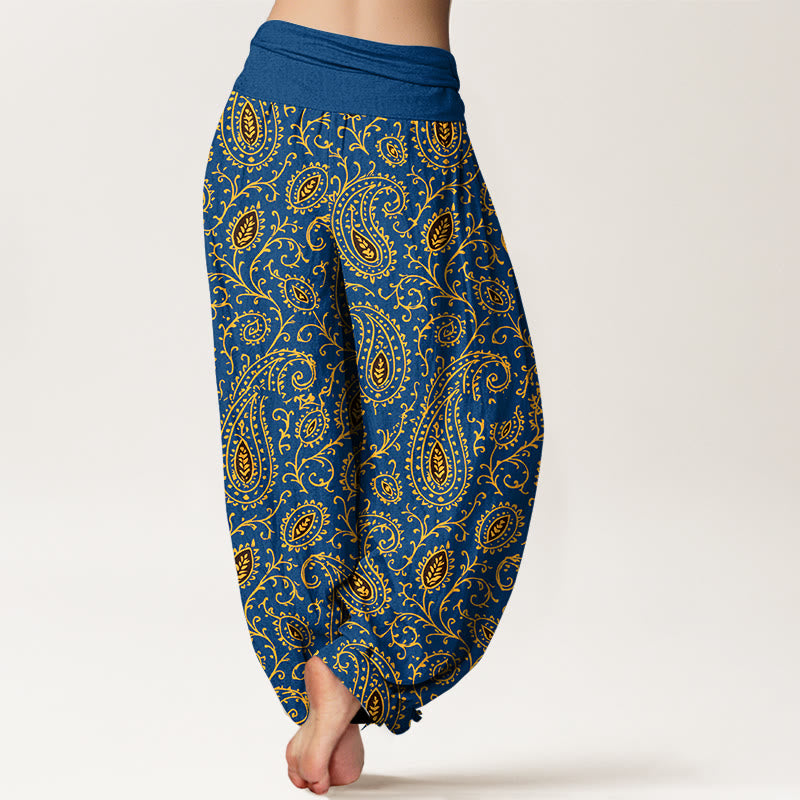 Pantalones Buddha Stones de algodón con estampado paisley de colores brillantes y cintura elástica para mujer - image 6