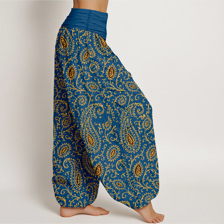 Pantalones Buddha Stones de algodón con estampado paisley de colores brillantes y cintura elástica para mujer - image 7