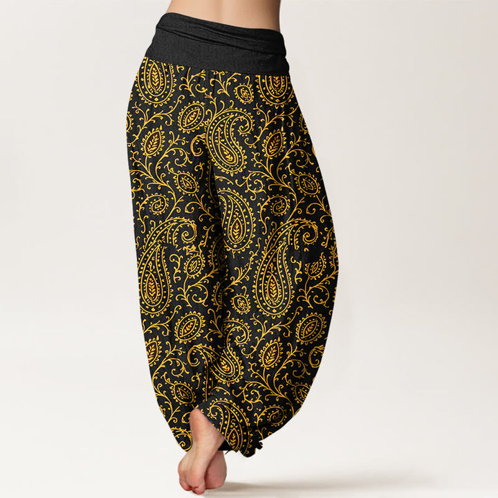 Pantalones Buddha Stones de algodón con estampado paisley de colores brillantes y cintura elástica para mujer - image 9