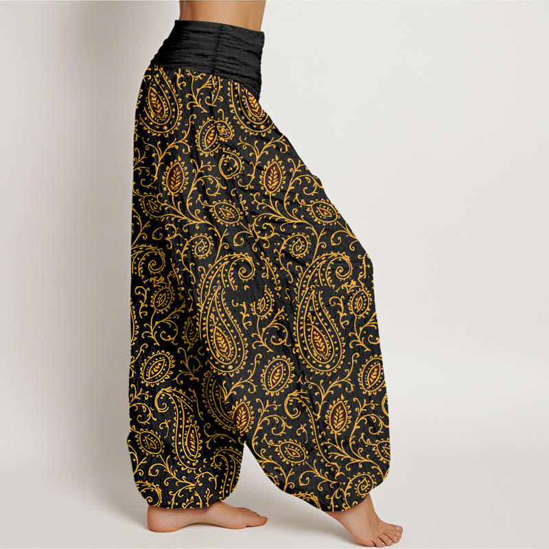 Pantalones Buddha Stones de algodón con estampado paisley de colores brillantes y cintura elástica para mujer - image 10