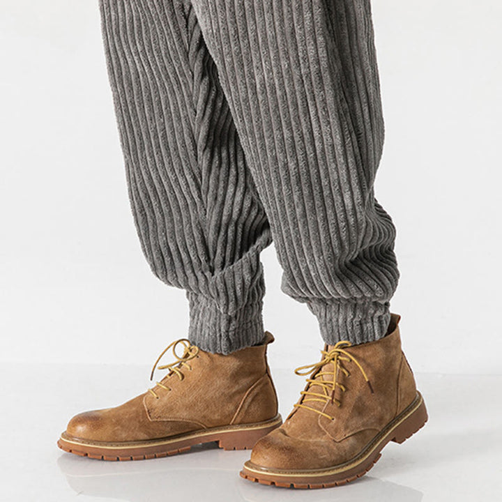 Pantalones de pana hasta el tobillo para hombre, de color liso, con bolsillos, de Buddha Stones Winter - image 14