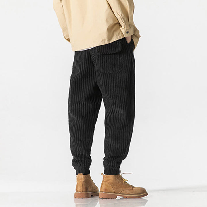 Pantalones de pana hasta el tobillo para hombre, de color liso, con bolsillos, de Buddha Stones Winter - image 21