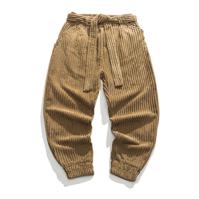 Pantalones de pana hasta el tobillo para hombre, de color liso, con bolsillos, de Buddha Stones Winter - Perú - US/UK/AU46, EU56 (5XL) - image 24