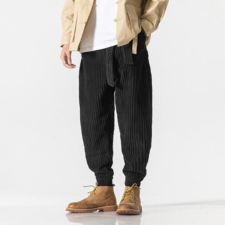 Pantalones de pana hasta el tobillo para hombre, de color liso, con bolsillos, de Buddha Stones Winter - image 20