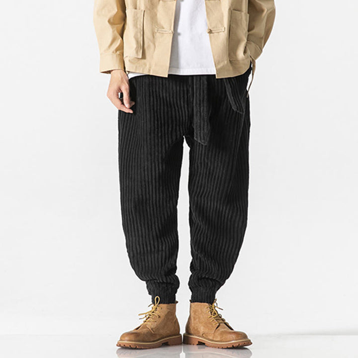 Pantalones de pana hasta el tobillo para hombre, de color liso, con bolsillos, de Buddha Stones Winter - image 18