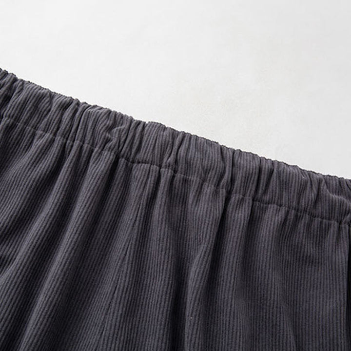 Pantalones de pana con cintura elástica y cordón ajustable para hombre de Buddha Stones, con bolsillos, para invierno - image 3