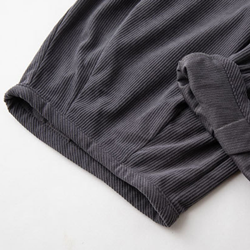Pantalones de pana con cintura elástica y cordón ajustable para hombre de Buddha Stones, con bolsillos, para invierno - image 6