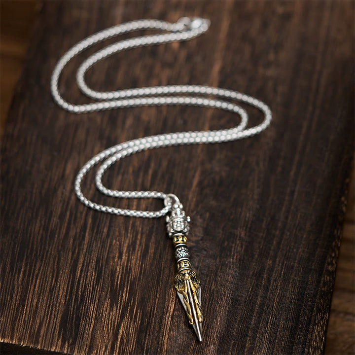 Collar con colgante de cobre con Buddha Stones, Vajra tibetano, Vajrakila, poder espiritual curativo - image 4