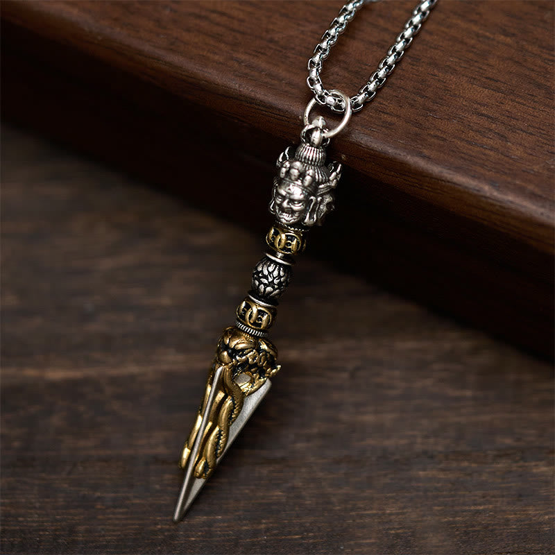 Collar con colgante de cobre con Buddha Stones, Vajra tibetano, Vajrakila, poder espiritual curativo - image 1